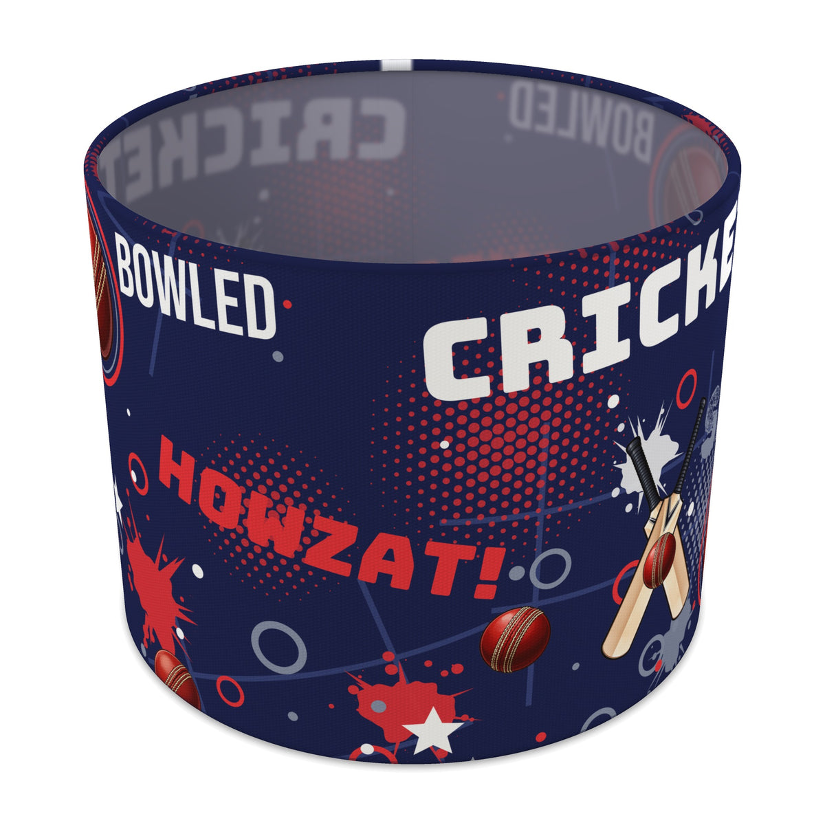 Navy Cricket Crazy lampshade - 25cm x 20cm Table
