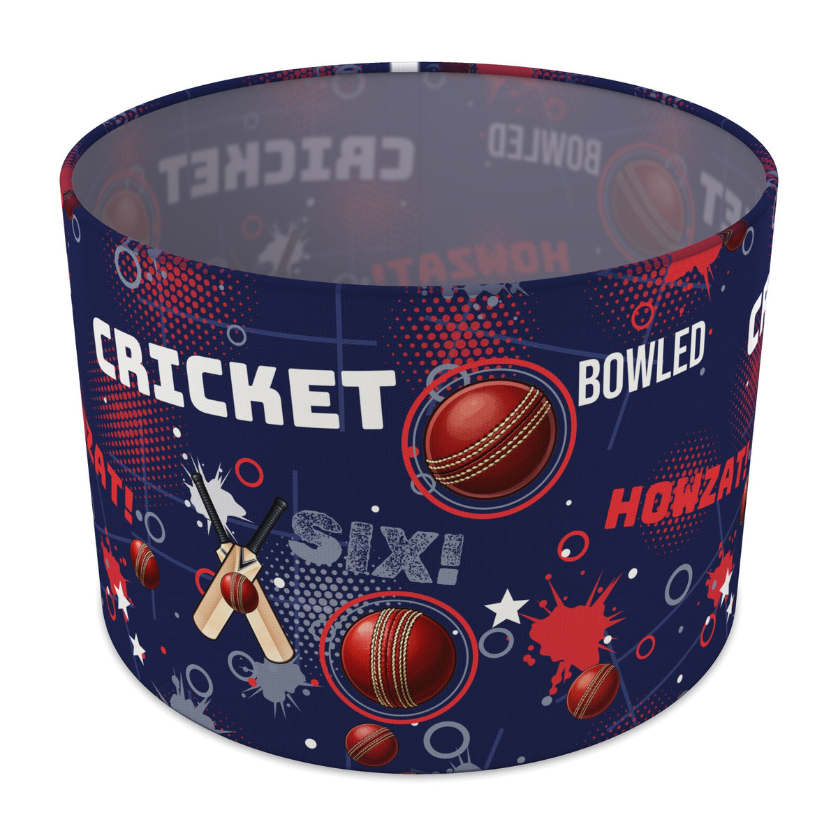 Navy Cricket Crazy lampshade - 30cm x 21cm Table