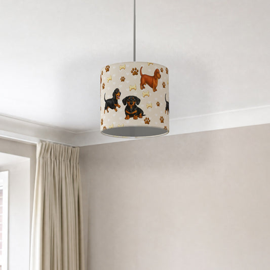 Cream Dachshund Love lampshade - 20cm x 18.5cm Ceiling - photo 2