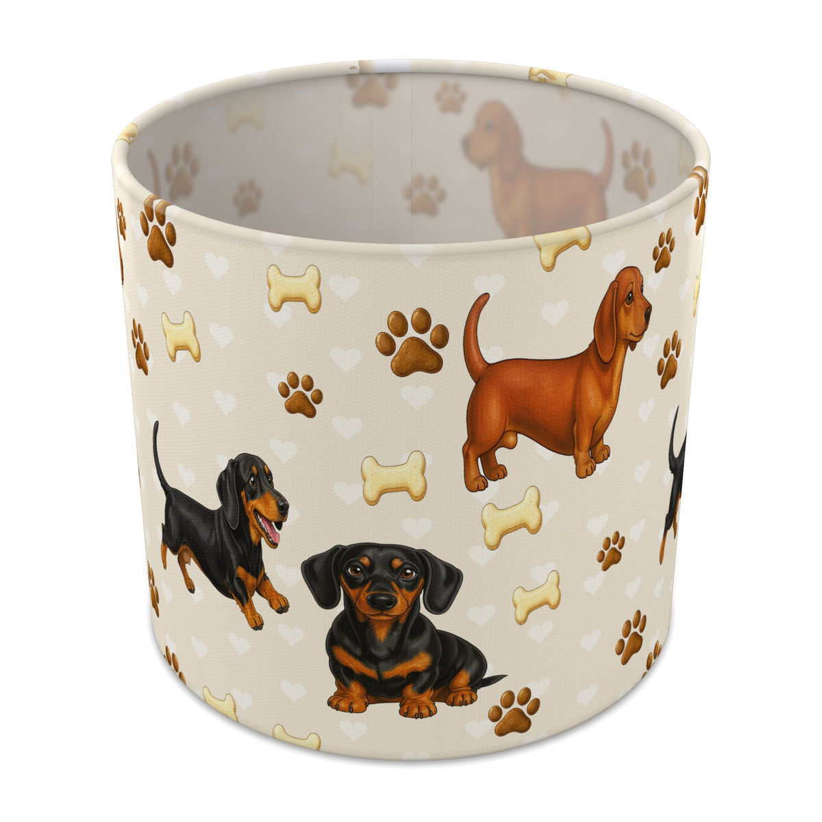 Cream Dachshund Love lampshade - 20cm x 18.5cm Table