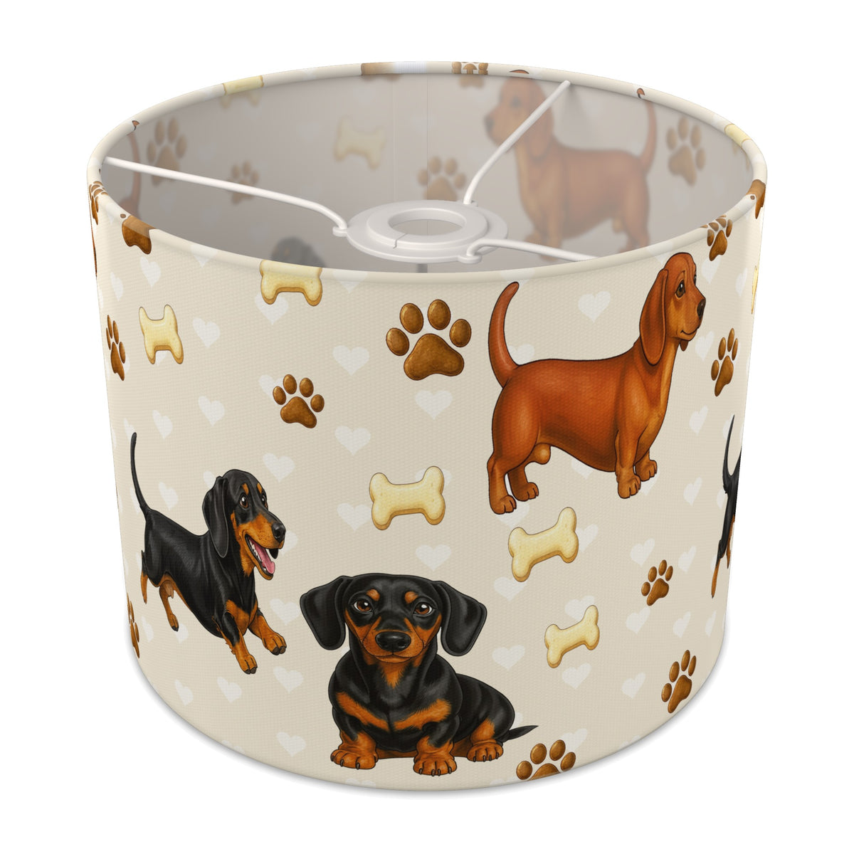 Cream Dachshund Love lampshade - 25cm x 20cm Ceiling