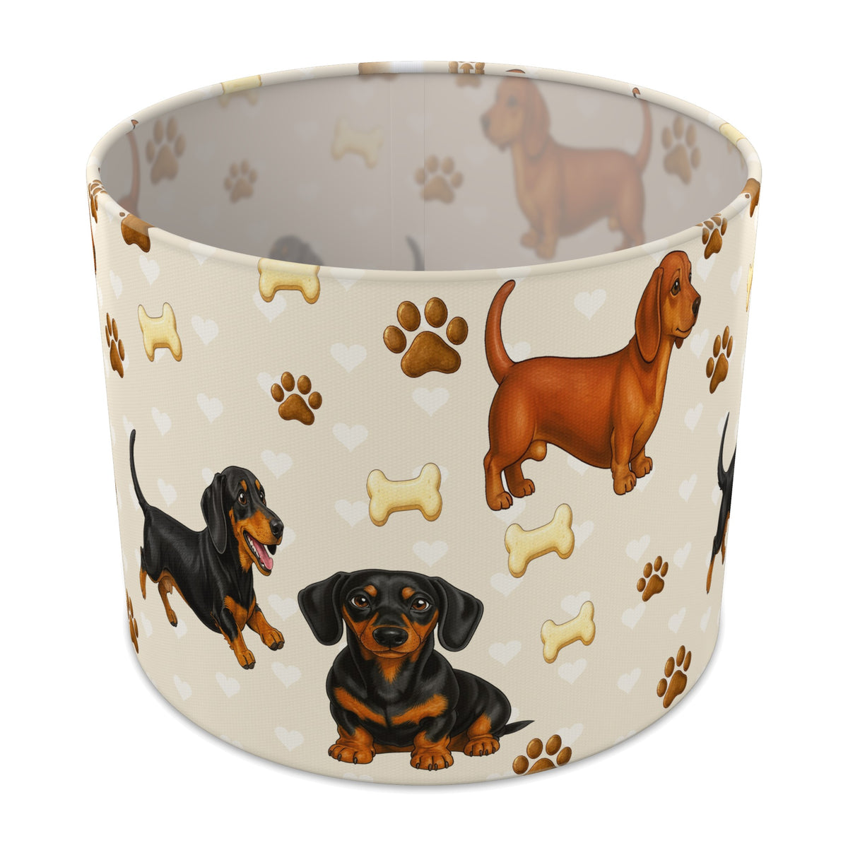 Cream Dachshund Love lampshade - 25cm x 20cm Table
