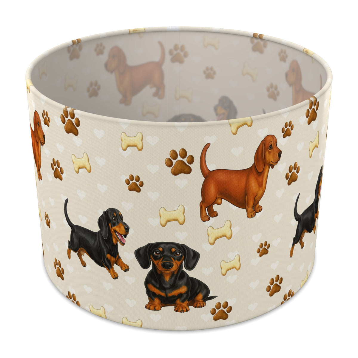 Cream Dachshund Love lampshade - 30cm x 21cm Table