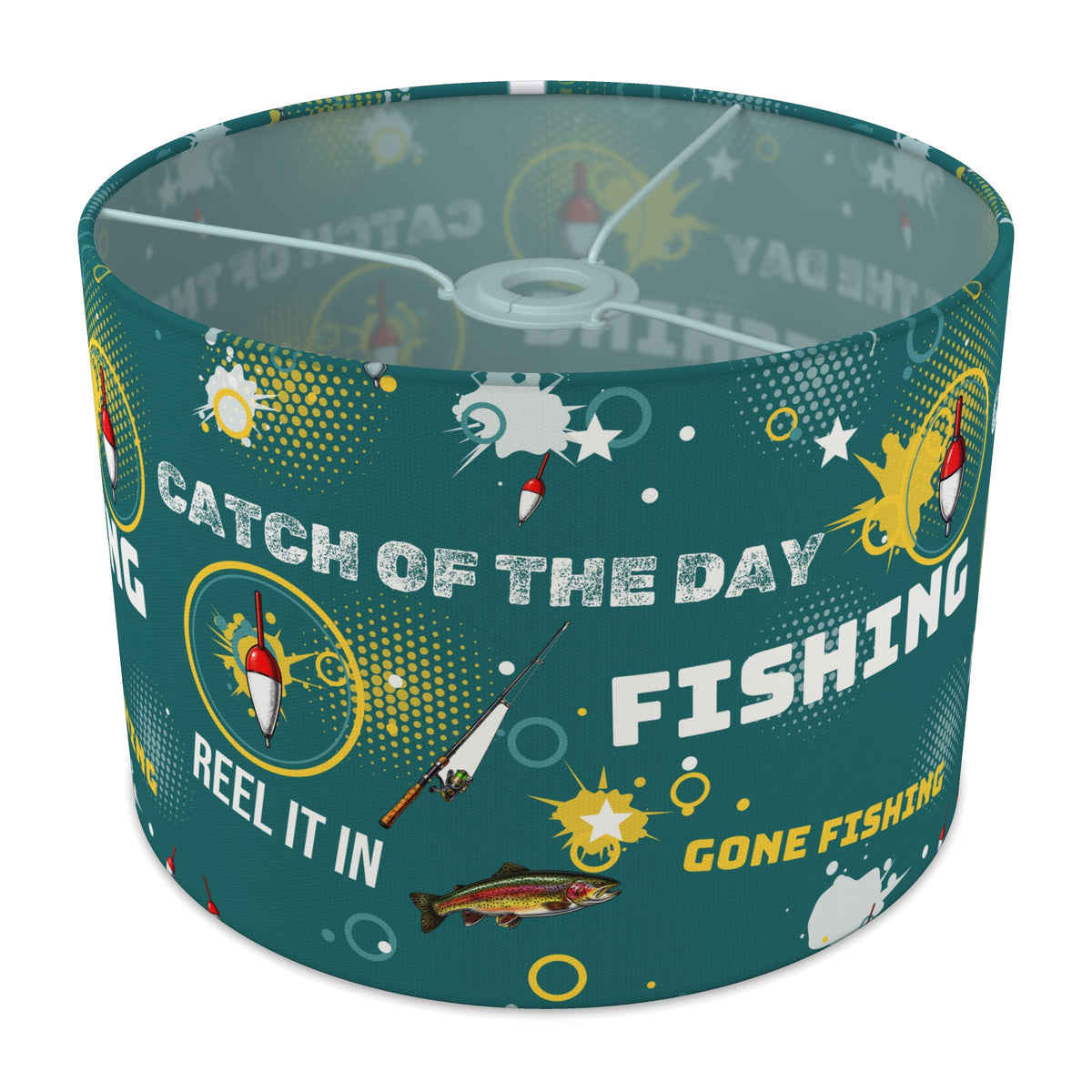 Teal Reel It In lampshade - 30cm x 21cm Ceiling