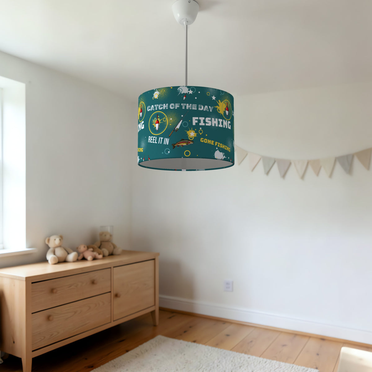 Teal Reel It In lampshade - 20cm x 18.5cm Ceiling - photo 3