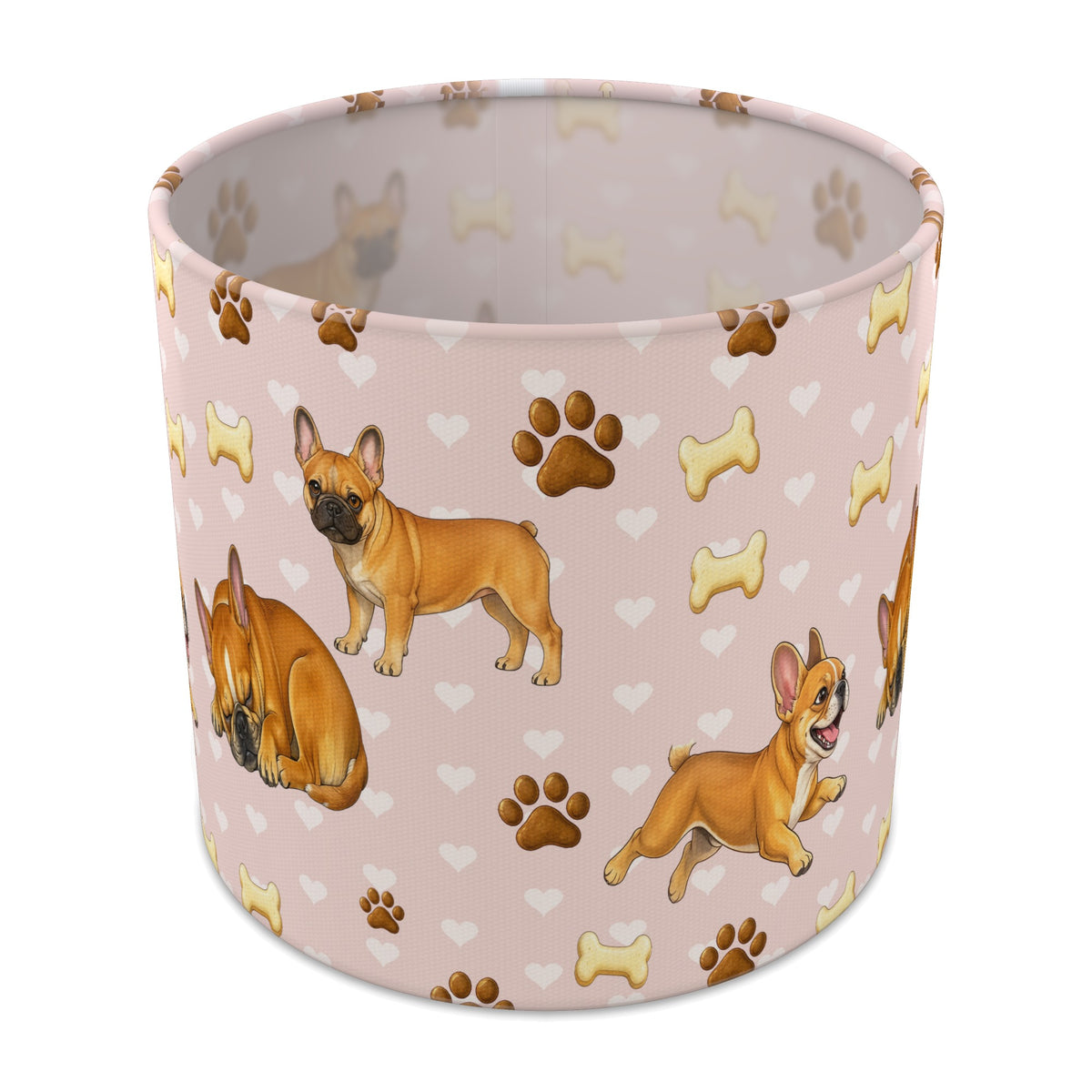Blush French Bulldog Love lampshade - 20cm x 18.5cm Table