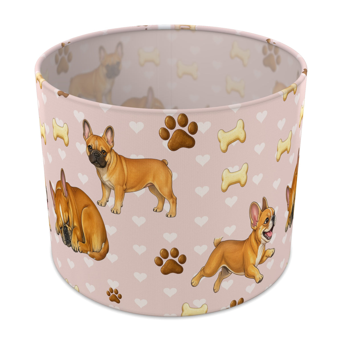Blush French Bulldog Love lampshade - 25cm x 20cm Table