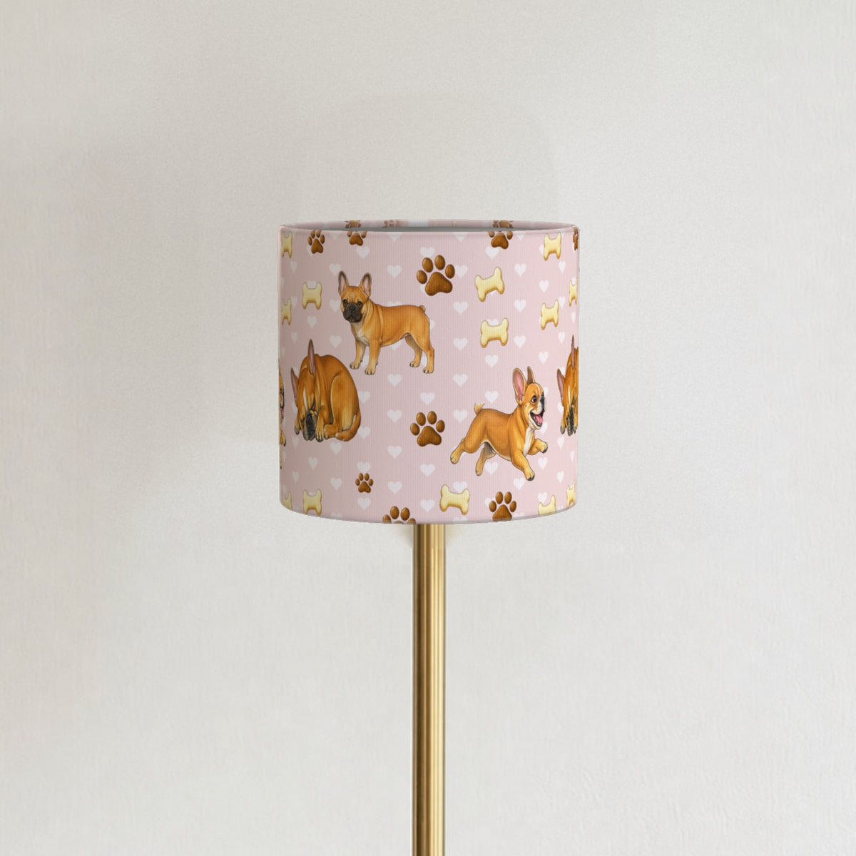 Blush French Bulldog Love lampshade - 20cm x 18.5cm Ceiling - photo 3