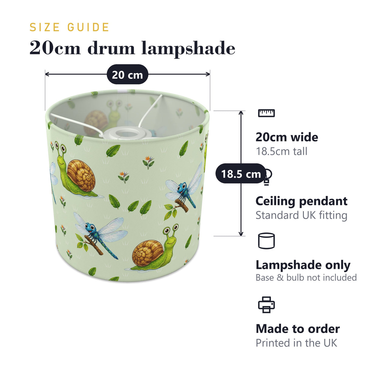 Meadow Bug Friends lampshade - 20cm x 18.5cm Ceiling - photo 7