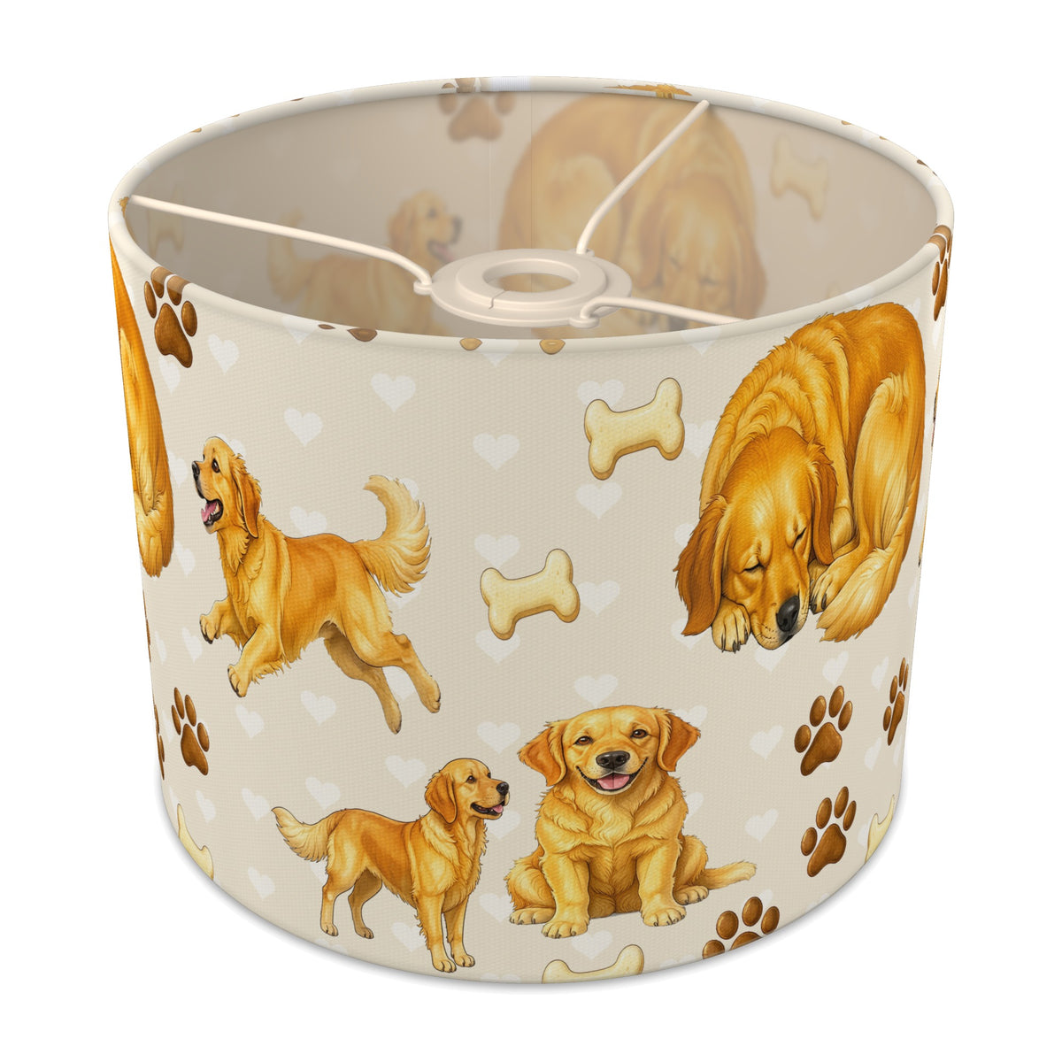Cream Golden Retriever Love lampshade - 25cm x 20cm Ceiling