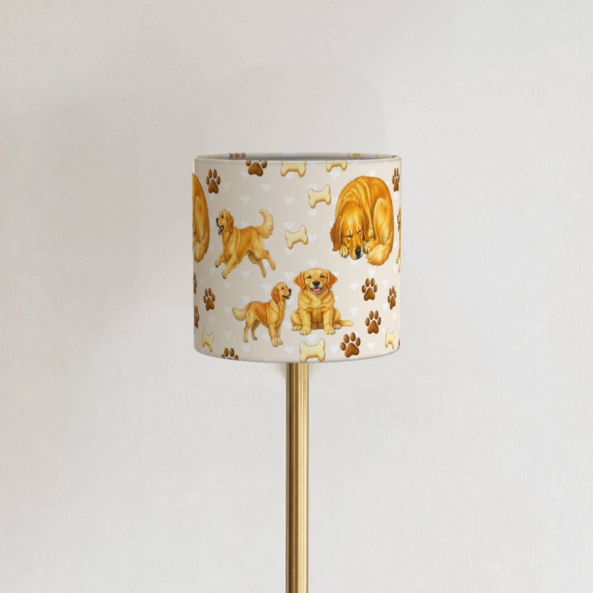 Cream Golden Retriever Love lampshade - 20cm x 18.5cm Ceiling - photo 3