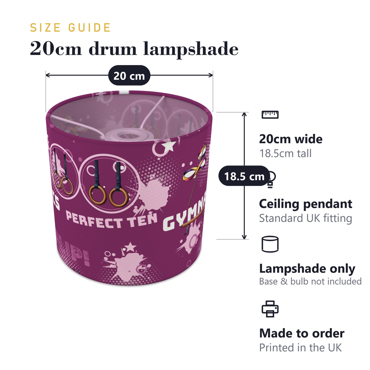 Berry Gymnastics Star lampshade - 20cm x 18.5cm Ceiling - photo 7