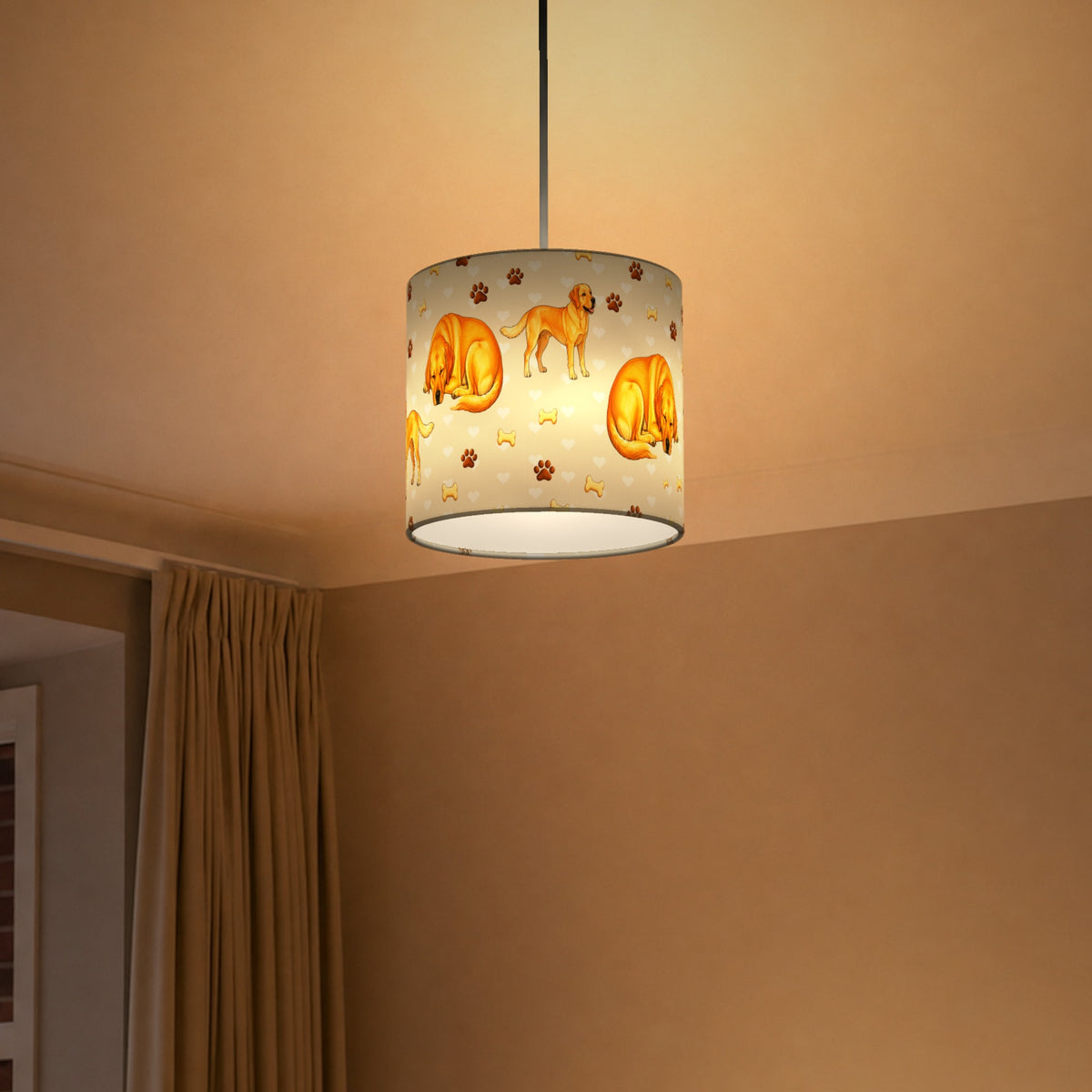 Cream Labrador Love lampshade - 20cm x 18.5cm Ceiling - photo 5