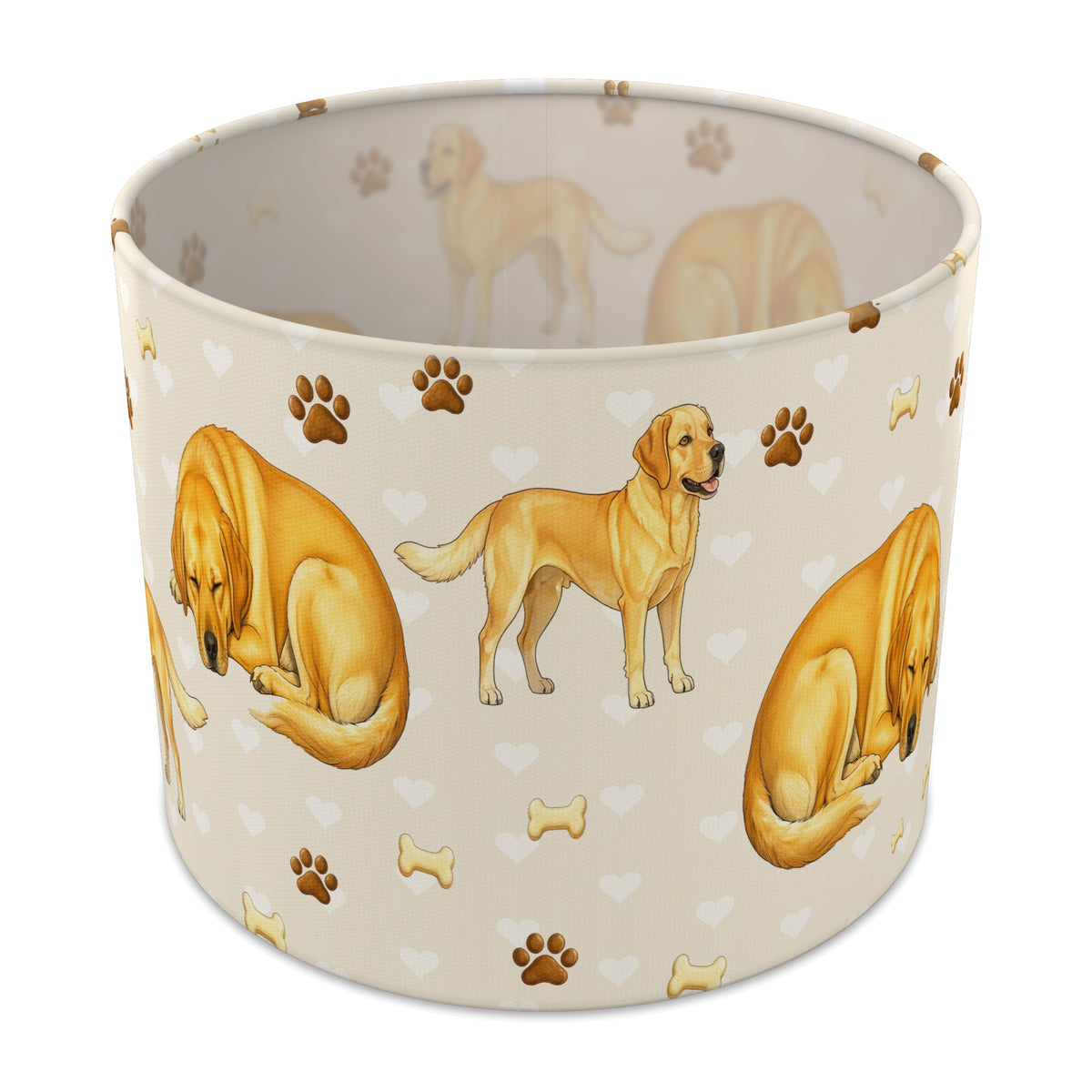 Cream Labrador Love lampshade - 25cm x 20cm Table