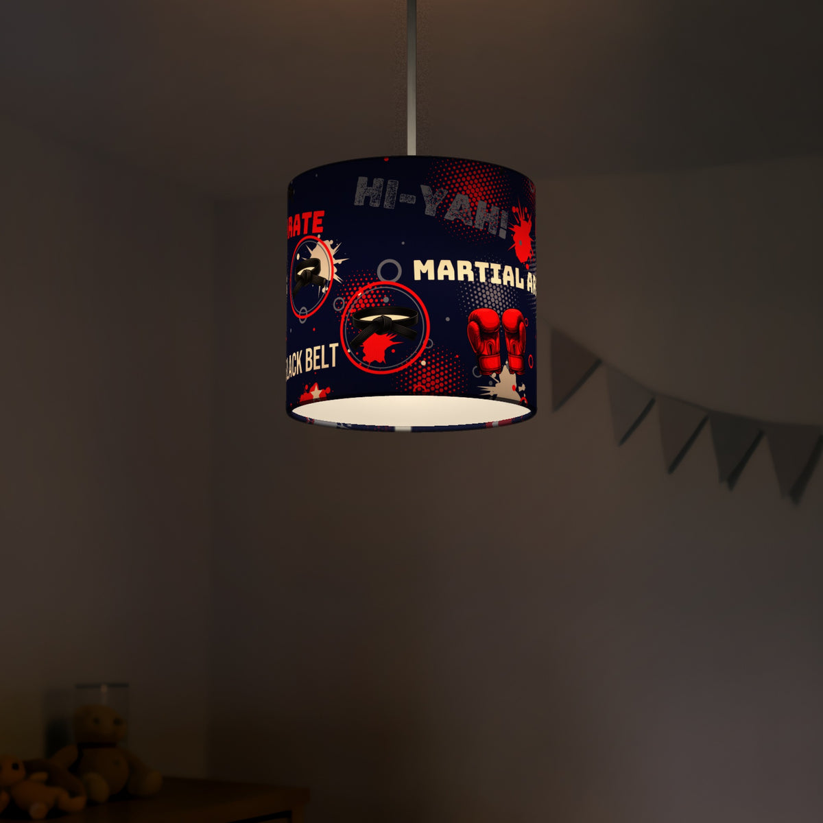 Navy Karate Kid lampshade - 20cm x 18.5cm Ceiling - photo 5