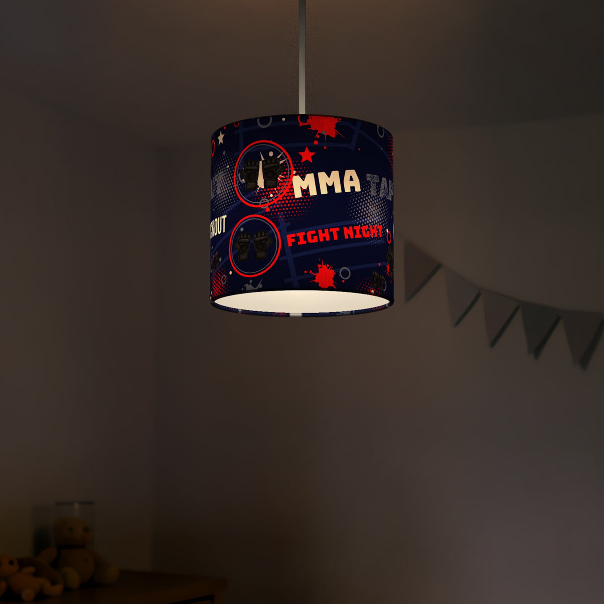 Navy Fight Night lampshade - 20cm x 18.5cm Ceiling - photo 5
