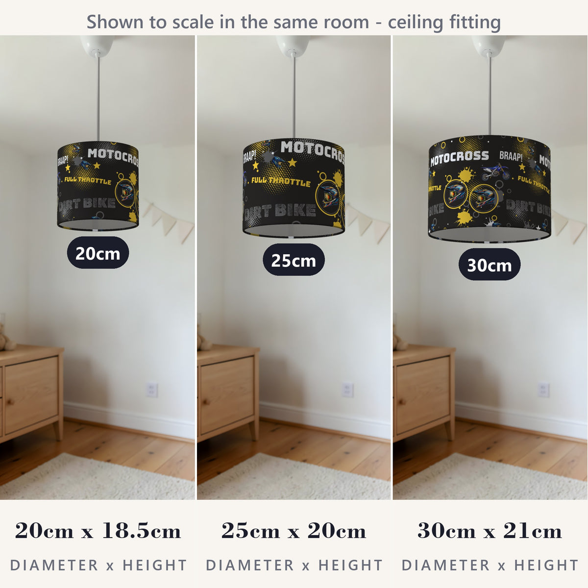 Black Full Throttle lampshade - 20cm x 18.5cm Ceiling - photo 4