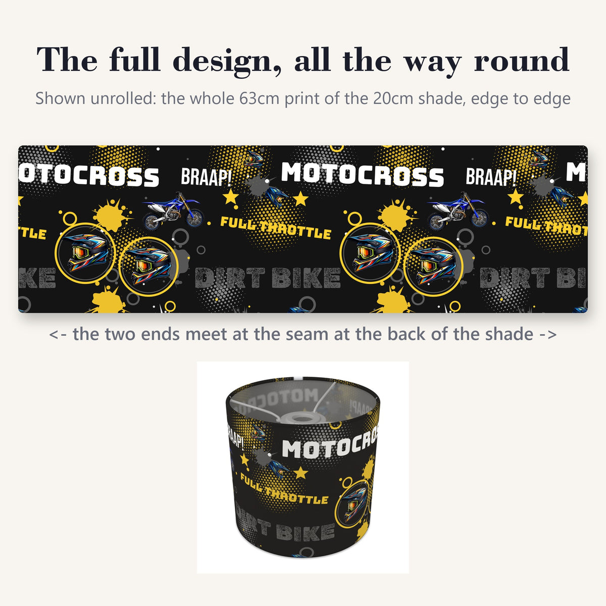 Black Full Throttle lampshade - 20cm x 18.5cm Ceiling - photo 9