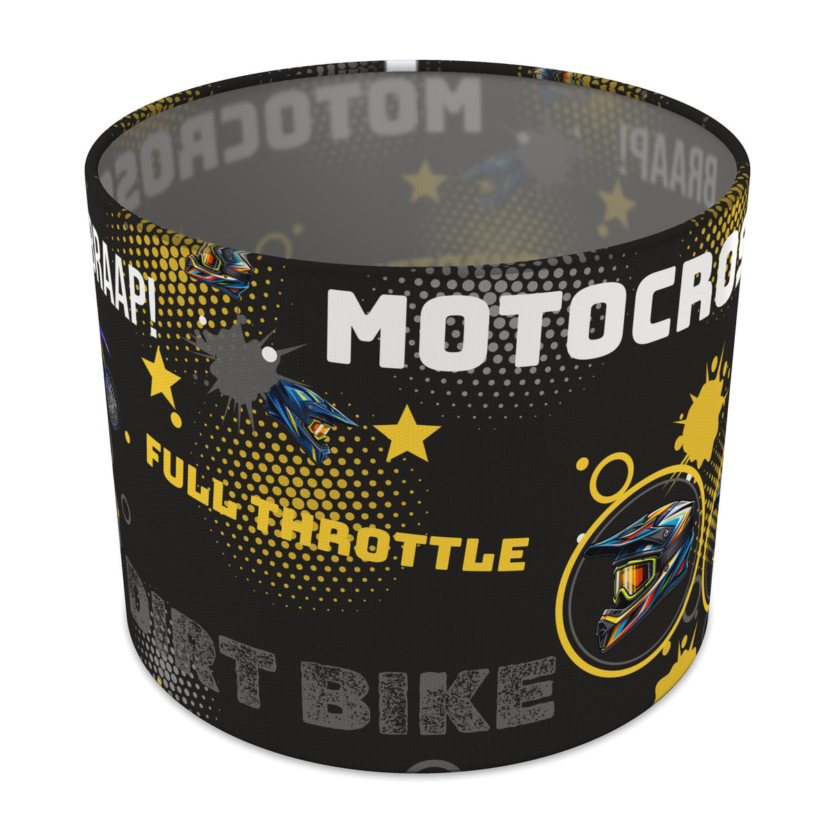 Black Full Throttle lampshade - 25cm x 20cm Table