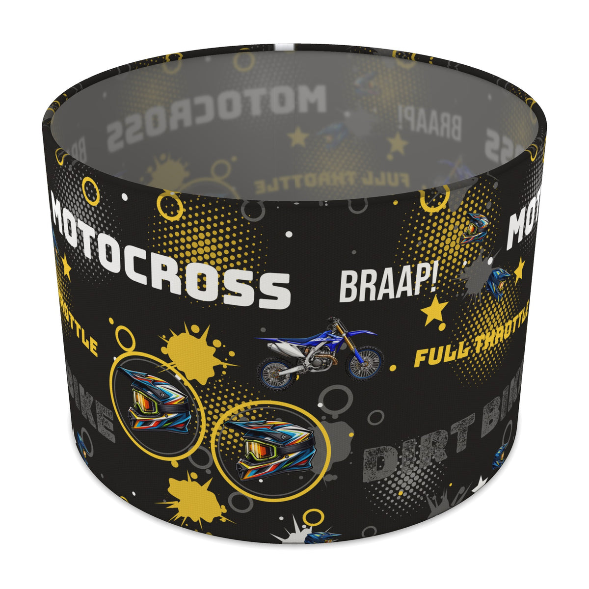 Black Full Throttle lampshade - 30cm x 21cm Table