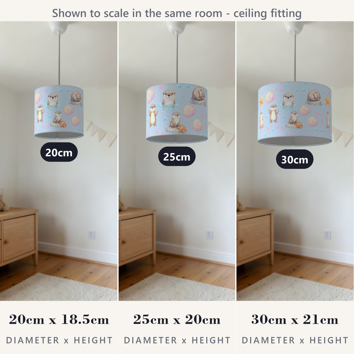 Sky Otter Friends lampshade - 20cm x 18.5cm Ceiling - photo 4