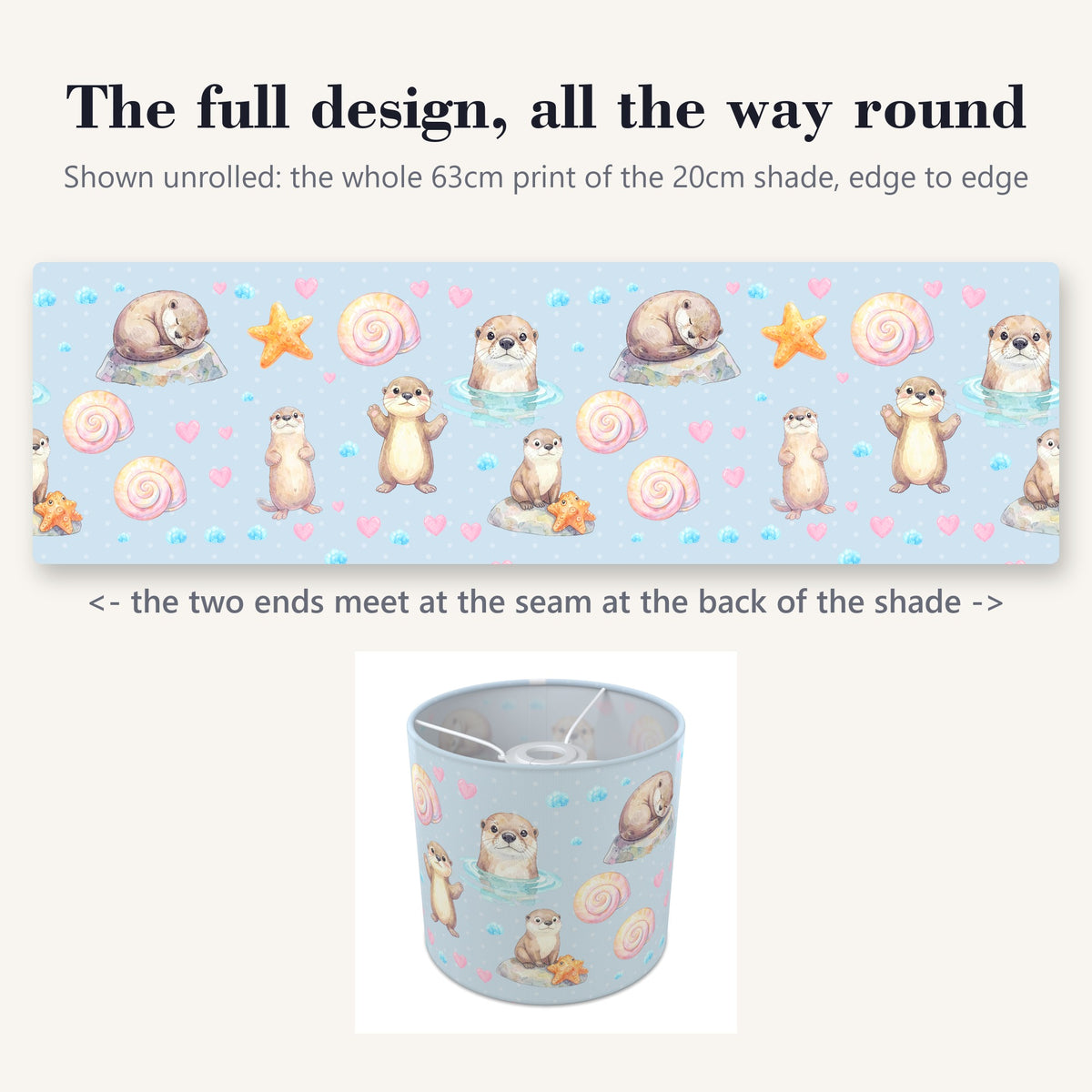 Sky Otter Friends lampshade - 20cm x 18.5cm Ceiling - photo 9