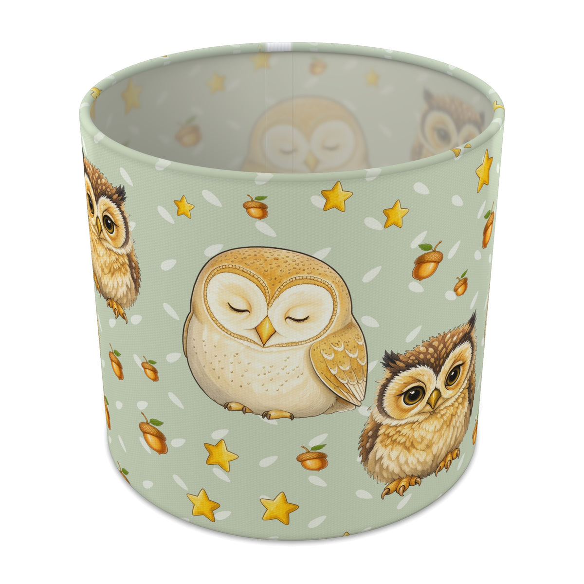 Sage Night Owls lampshade - 20cm x 18.5cm Table