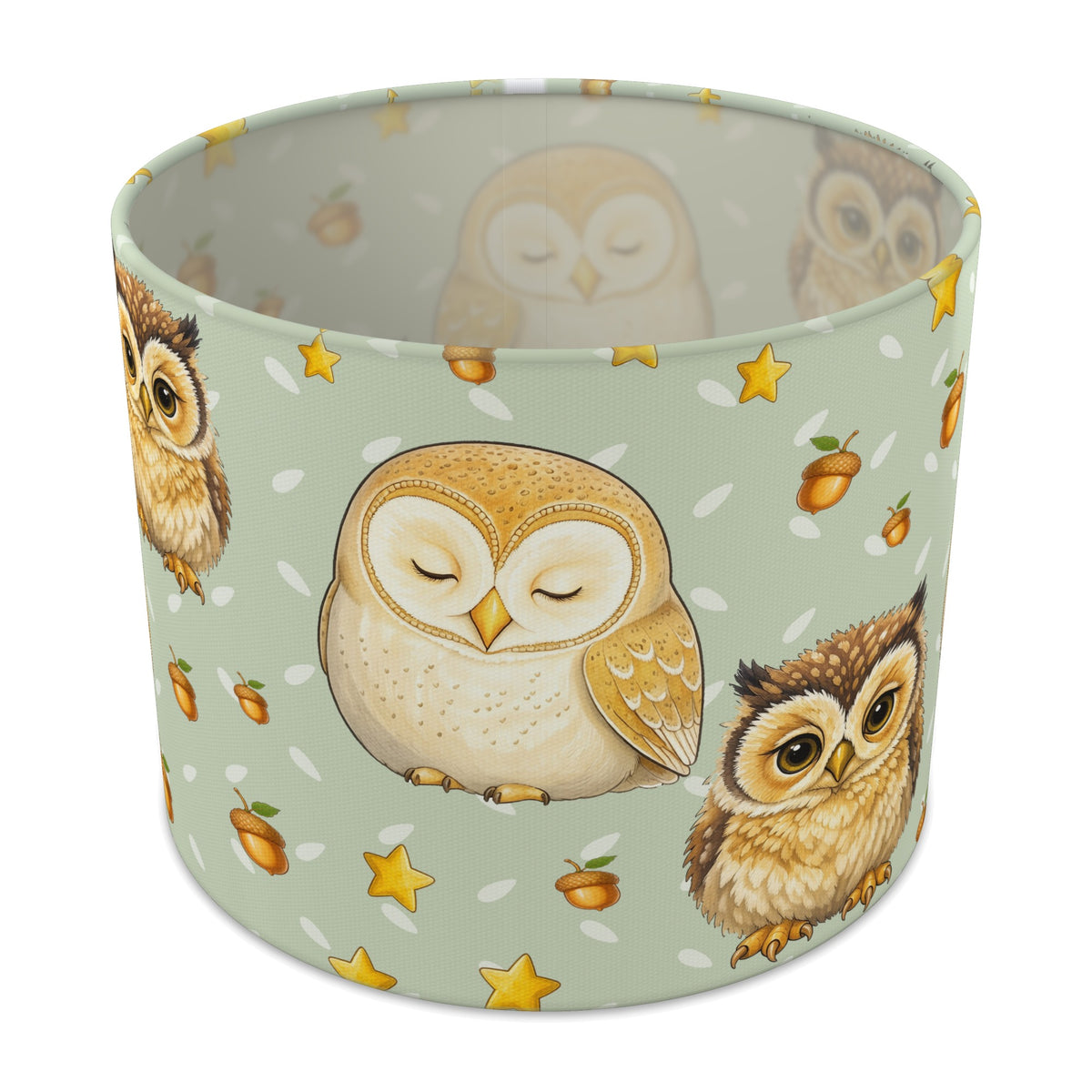 Sage Night Owls lampshade - 25cm x 20cm Table