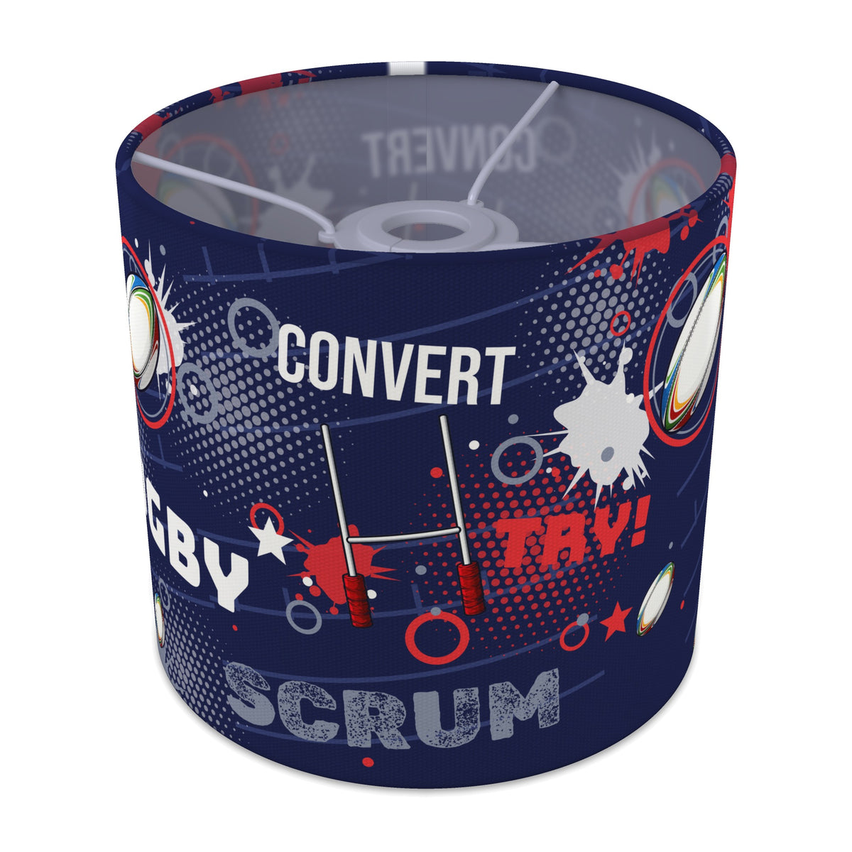 Navy Rugby Crazy lampshade - 20cm x 18.5cm Ceiling - main photo