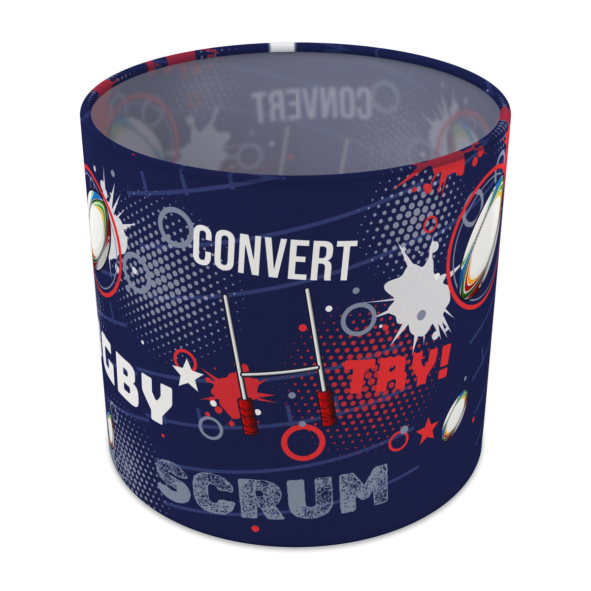 Navy Rugby Crazy lampshade - 20cm x 18.5cm Table