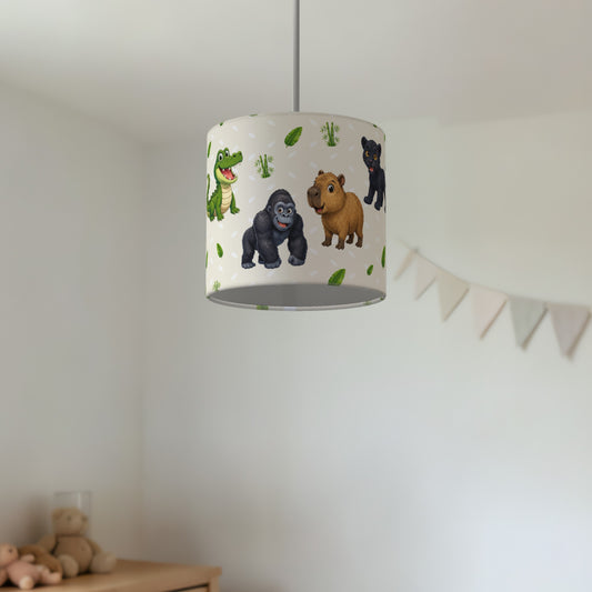 Cream Safari Friends lampshade - 20cm x 18.5cm Ceiling - photo 2
