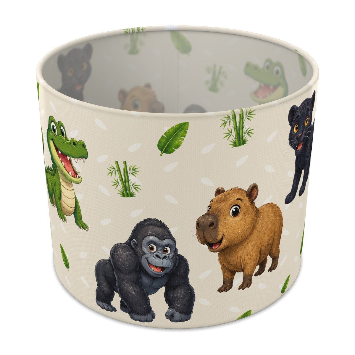 Cream Safari Friends lampshade - 25cm x 20cm Table