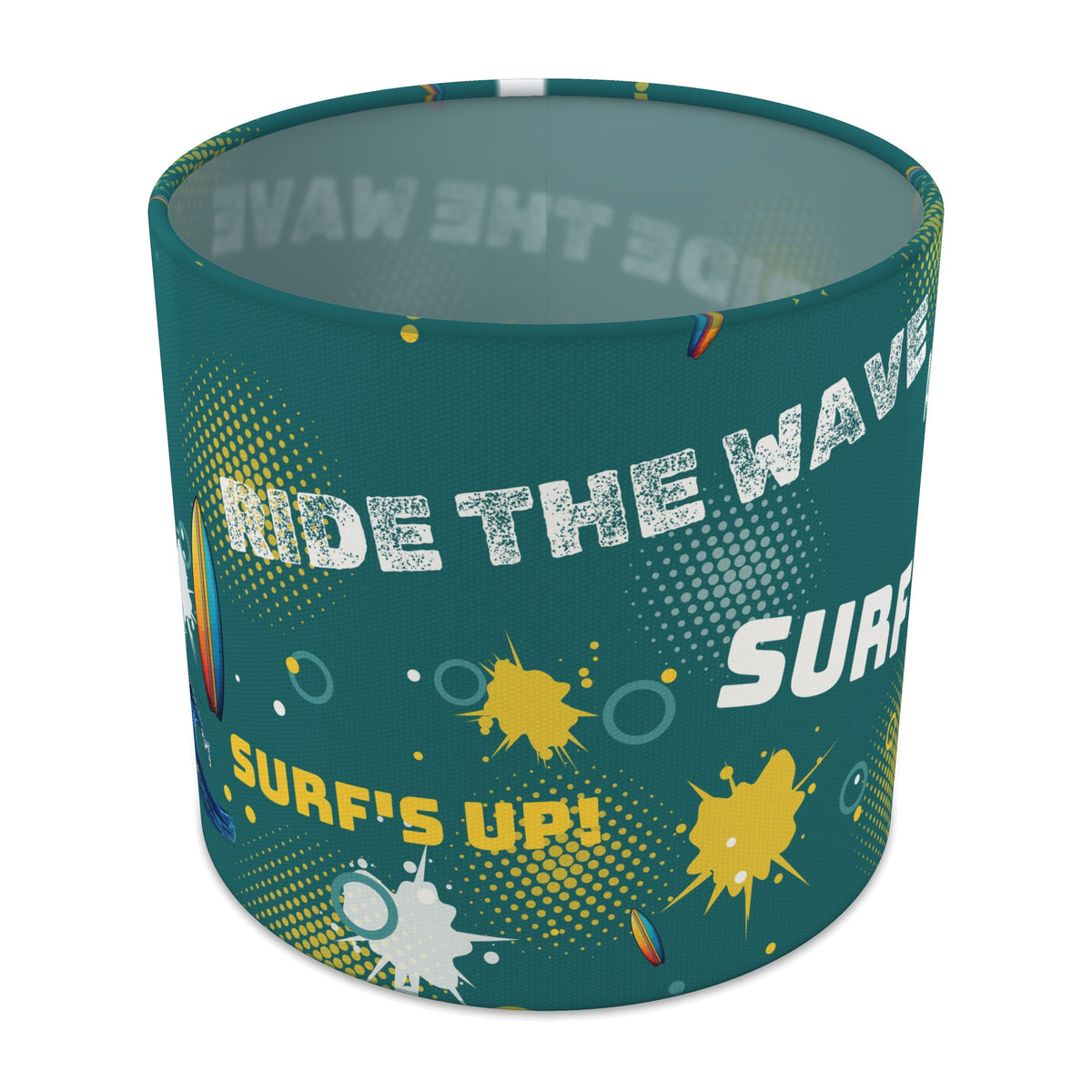 Teal Surf's Up lampshade - 20cm x 18.5cm Table