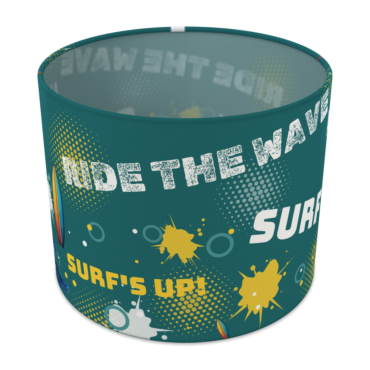 Teal Surf's Up lampshade - 25cm x 20cm Table