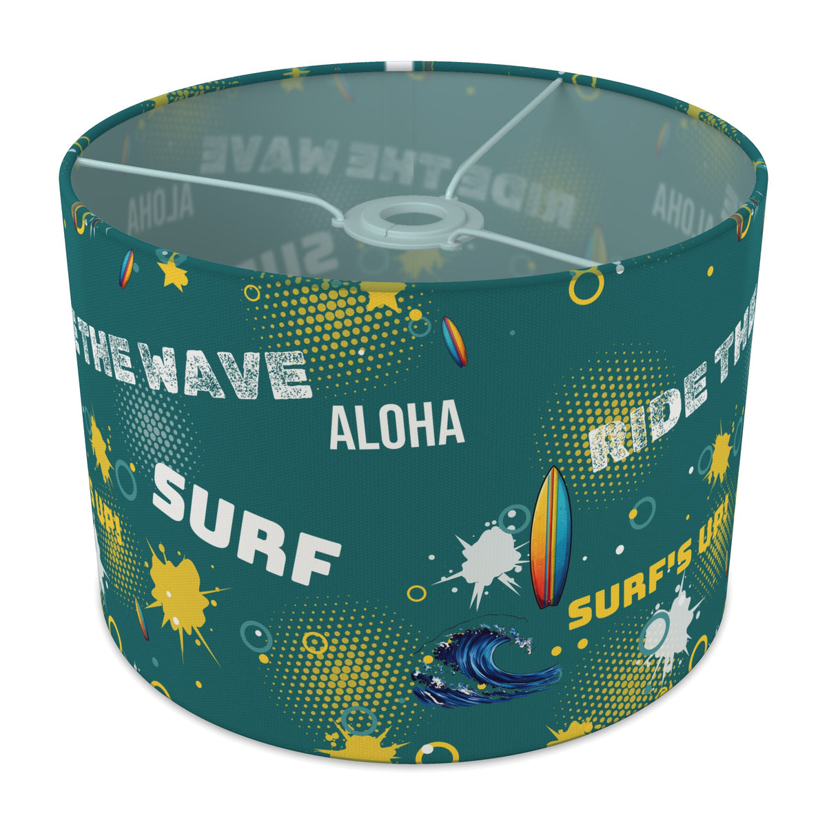 Teal Surf's Up lampshade - 30cm x 21cm Ceiling
