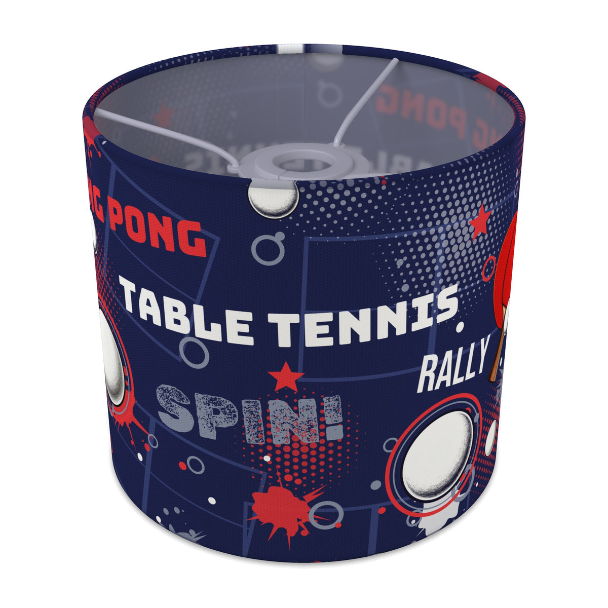 Navy Ping Pong Rally lampshade - 20cm x 18.5cm Ceiling - main photo