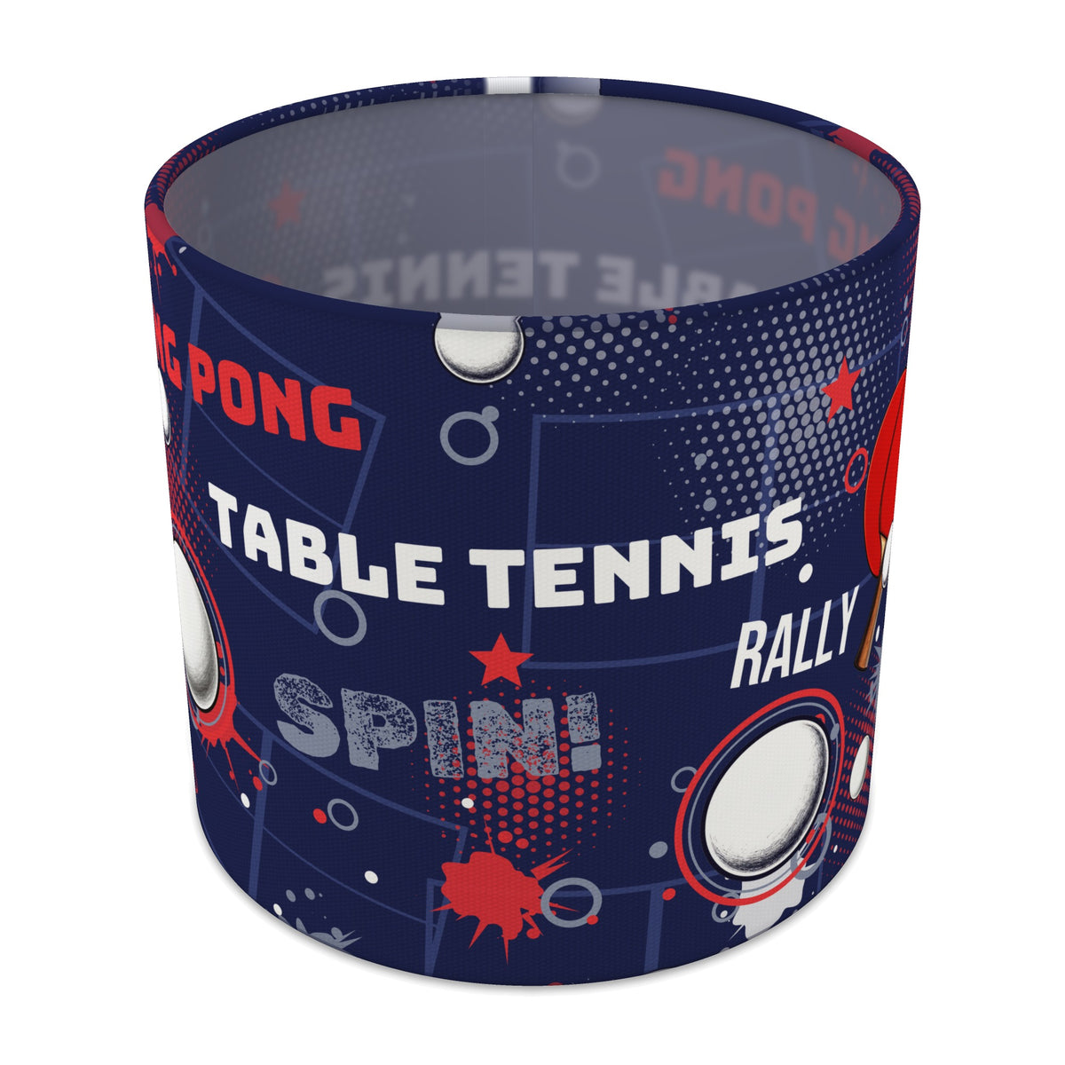 Navy Ping Pong Rally lampshade - 20cm x 18.5cm Table