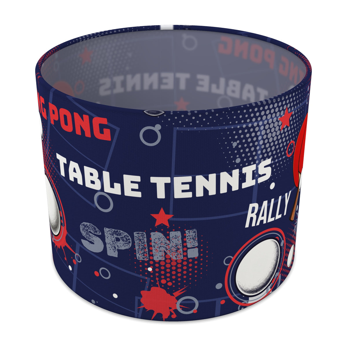 Navy Ping Pong Rally lampshade - 25cm x 20cm Table