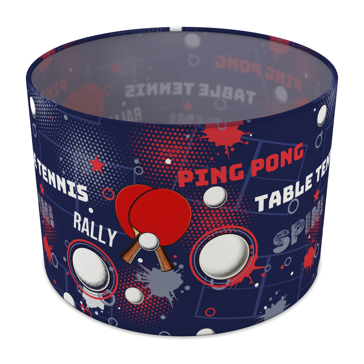 Navy Ping Pong Rally lampshade - 30cm x 21cm Table
