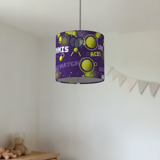 Purple Tennis Ace lampshade - 20cm x 18.5cm Ceiling - photo 2