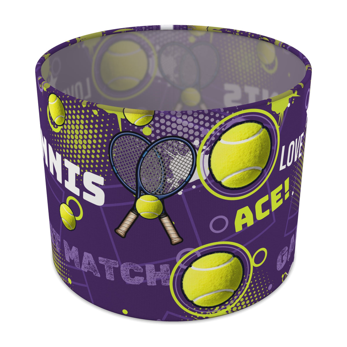 Purple Tennis Ace lampshade - 25cm x 20cm Table