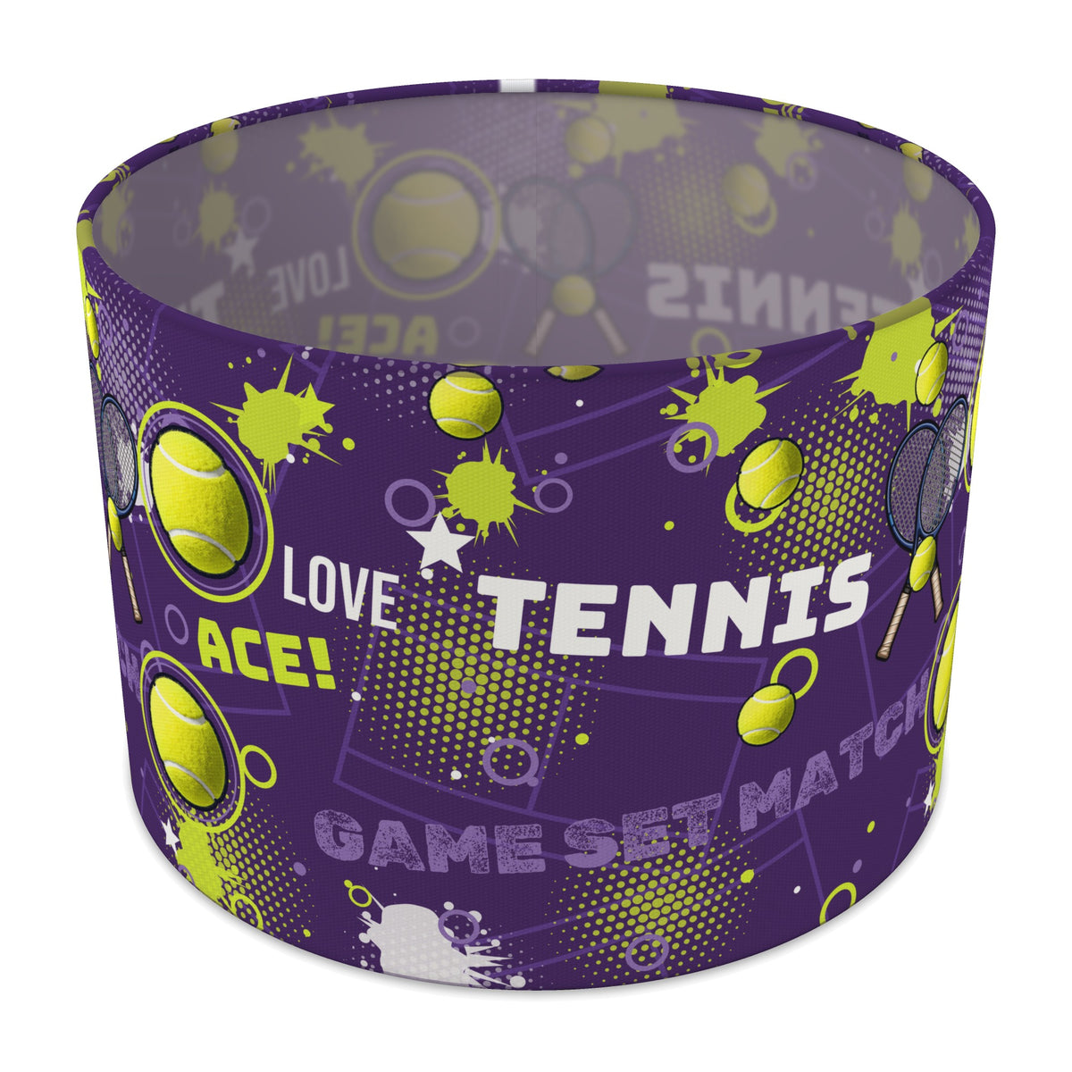Purple Tennis Ace lampshade - 30cm x 21cm Table
