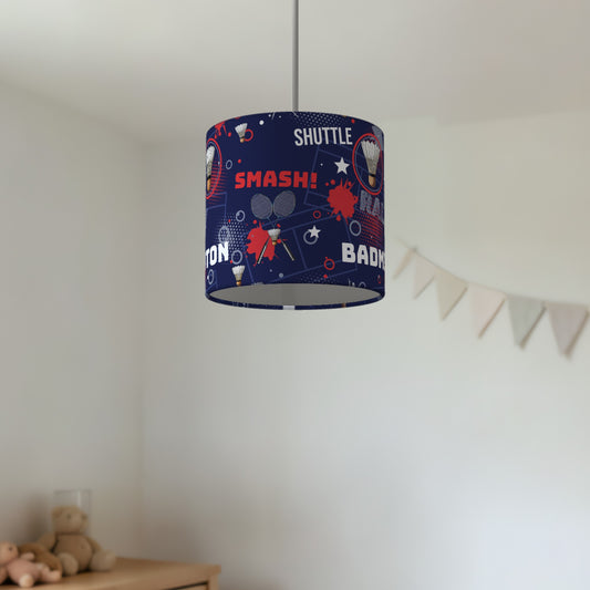 Navy Badminton Smash lampshade - 20cm x 18.5cm Ceiling - photo 2