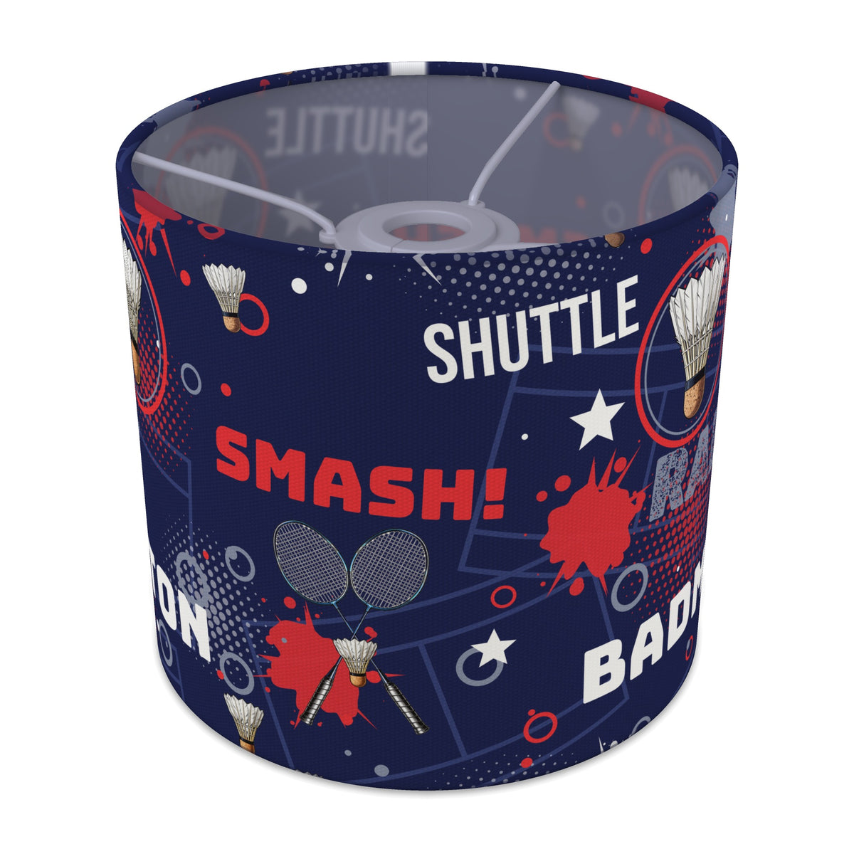 Navy Badminton Smash lampshade - 20cm x 18.5cm Ceiling - main photo