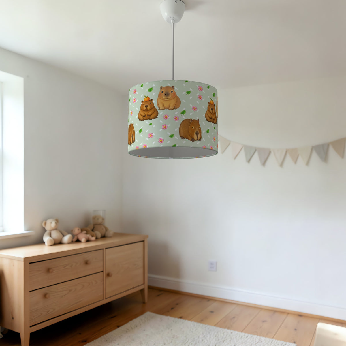 Sage Capybara Chill lampshade - 20cm x 18.5cm Ceiling - photo 3