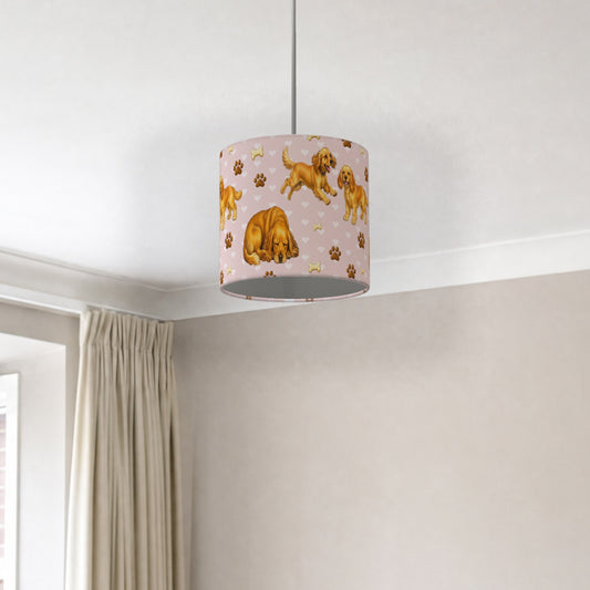 Blush Cocker Spaniel Love lampshade - 20cm x 18.5cm Ceiling - photo 2