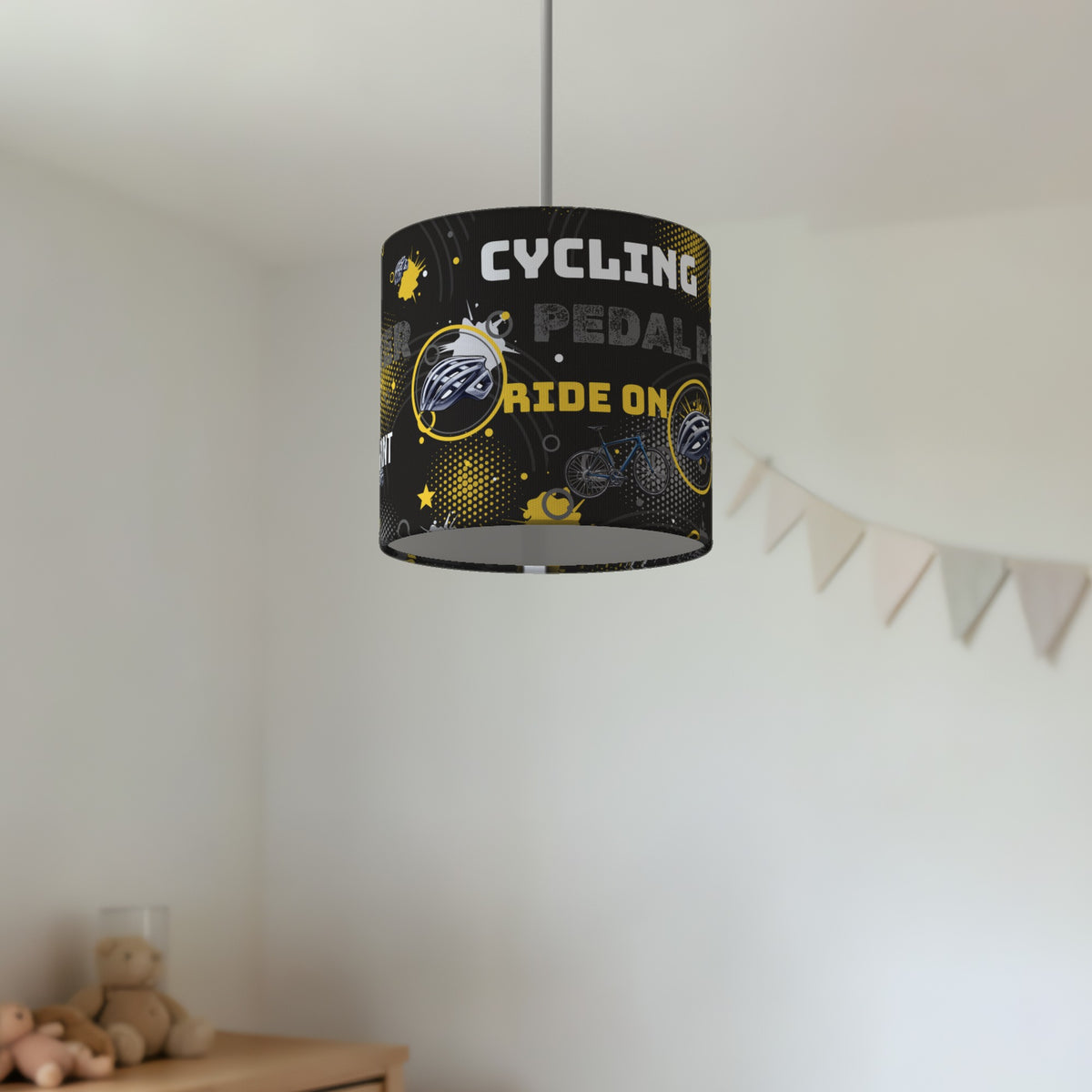 Black Pedal Power lampshade - 20cm x 18.5cm Ceiling - photo 2