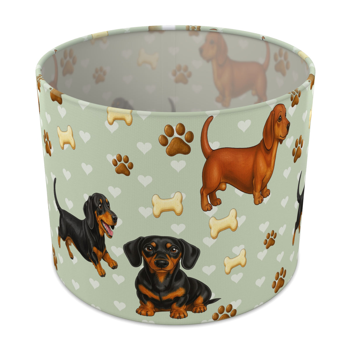 Sage Dachshund Love lampshade - 25cm x 20cm Table