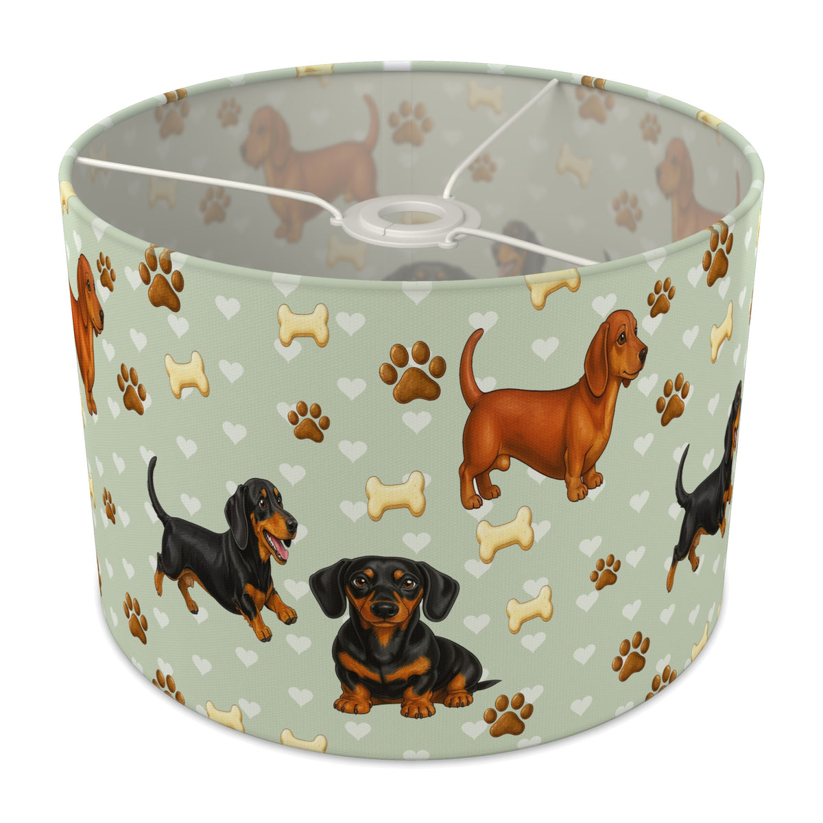 Sage Dachshund Love lampshade - 30cm x 21cm Ceiling
