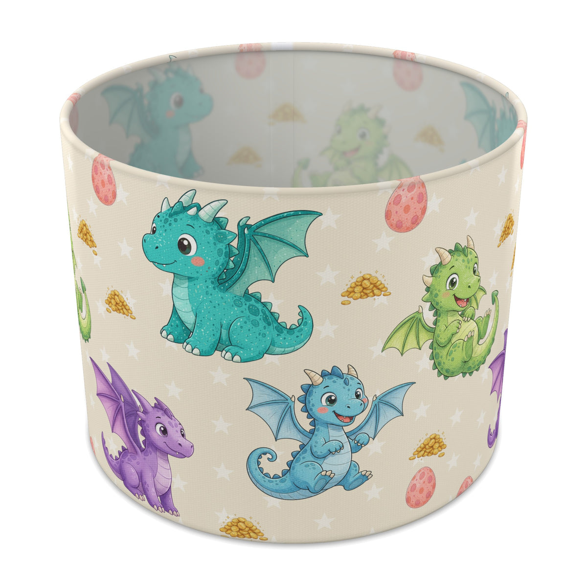 Cream Dragons lampshade - 25cm x 20cm Table